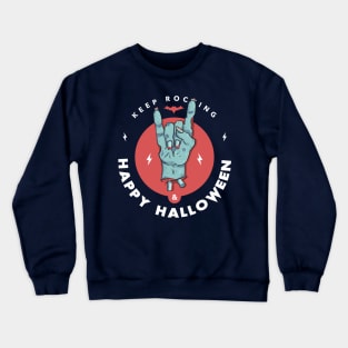 Rock and Roll - Zombie Halloween Design Crewneck Sweatshirt